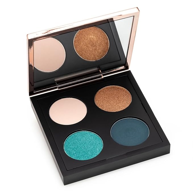 Kandi Koated Throwing Shades Eyeshadow Quads [Blue Lagoon] Mini Eye Shadow Palette Kandi Burruss | Richly Pigmented, Paraben-Free, Cruelty-Free Pigments | Beauty & Makeup