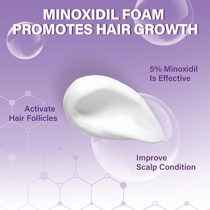 5% Minoxidil Foam for Women Hair Growth Foam Suitable for Hair Thinning Receding Hairline and Hair Loss to Hair Regrowth Get Thicker Fuller Hair 3 Bottles 2.11 Ounces Each