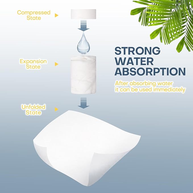 Compressed Disposable Face Towel Cleaning Kit 100pcs,Portable & Compact Travel Size Towel Wash Cloth Cotton Wipes Tablets Coin Tissue Towelettes for Hotel Camping Backpacking Hiking(Dark Blue)