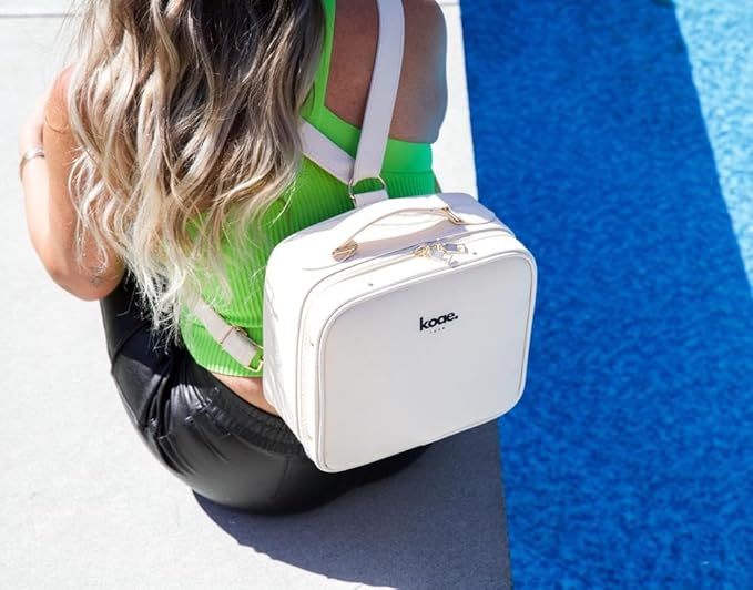 Makeup Bag with LED Mirror - Portable Makeup Case with Lighted Mirror & Adjustable Dividers, Makeup Bag with Light Up Mirror, 3 Color Setting Train Case Cosmetic Bag Organizer