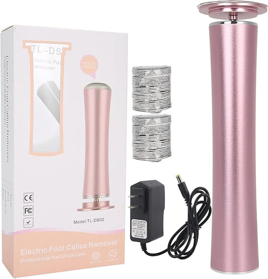 Cimenn Electric Foot File Callus Remover, Professional Pedicure Tool, Rechargeable Foot Sharpener, Rose Gold & Silver