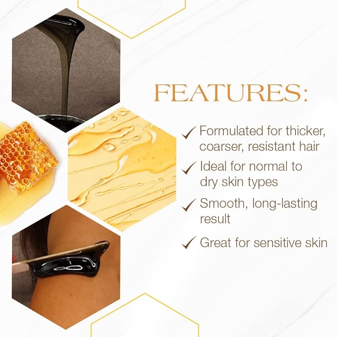 GiGi Dark Honee Soft Wax for Hair Removal, Removes Thick to Coarse Hair, Ideal for Normal to Dry Skin, Face & Body Wax for Men & Women, 14 oz