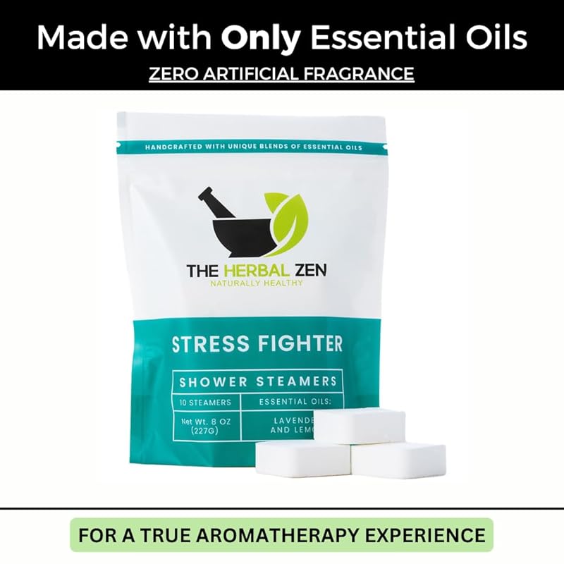 Stress Fighter Shower Steamers Aromatherapy with Essential Oils, Made in the USA Shower Bombs, Shower Bomb Aromatherapy, Relaxing Gifts for Women, Spa Day Gift, Mothers Day Gift