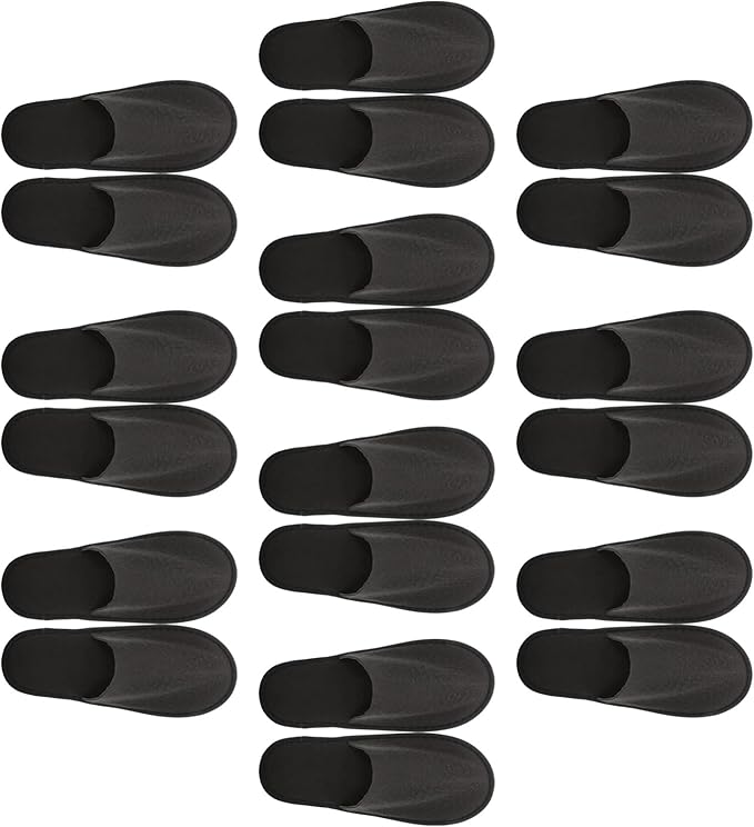 Milisten Shower Shoes 20Pcs Disposable Cotton Closed Toe Slippers Washable Folding Spa Slippers for Guests, Hotels, Office (Light Grey)