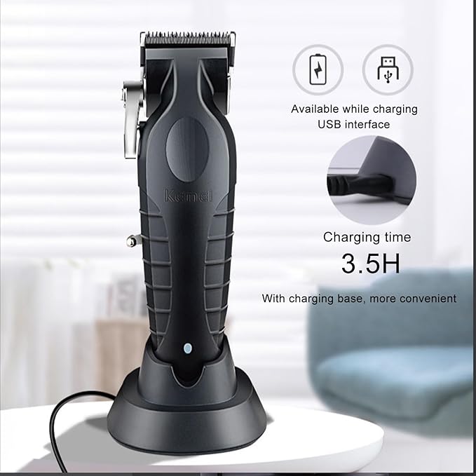 KEMEI Professional Hair Clipper, Hair Trimmer, Beard Shaver Set for Men, Electric Cordless Barber Clipper Beard Trimmer, Rechargeable Fade Clipper Haircutting Kit, KM-2299, KM-2296, KM-1102