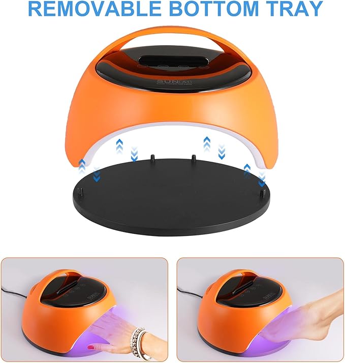 UV LED Nail Lamp, 360 W High Power UV Nail Dryer with Phone Holder Professional Nail Gel Polish Dryer Curing Lamp,with Auto Sensor 60 Beads Suitable for Fingernail and Toenail 1