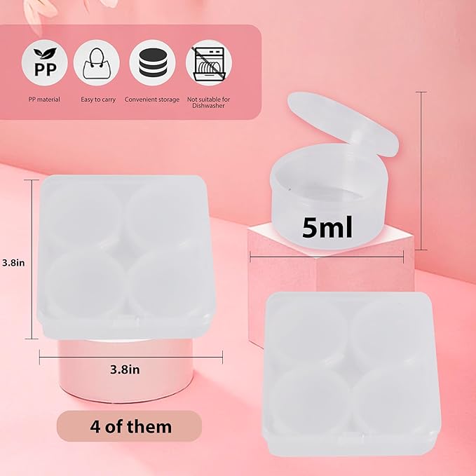 8pcs plastic cosmetic jar 20g/20ml clear case with snap lids portable,Travel Storage Cosmetic Samples Beauty Products Mini Containers with Lids, Airtight Cosmetic Containers with Lids