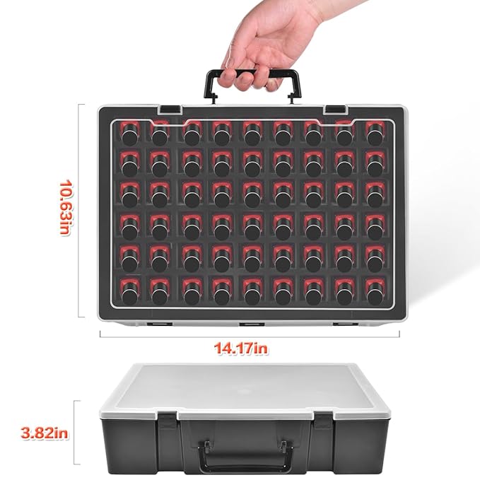 ALCYON Universal Nail Polish Holder & Organizer Contains 54 Bottles for Gellen, for Beetles, for Sally Hansen, for OPI, for Essie and Other Fingernail Polish (ONLY A CASE)-Black