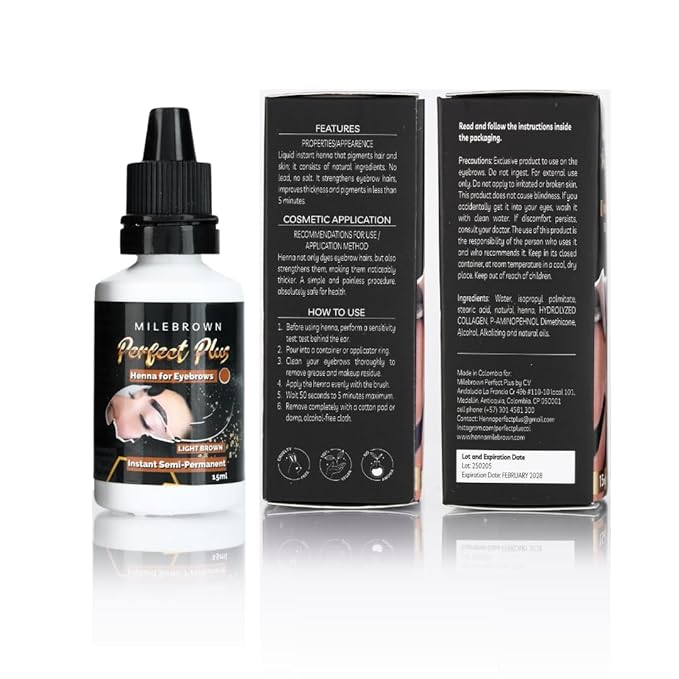 Eyebrow Henna, for natural-looking coloring, 15 ml (Light brown)