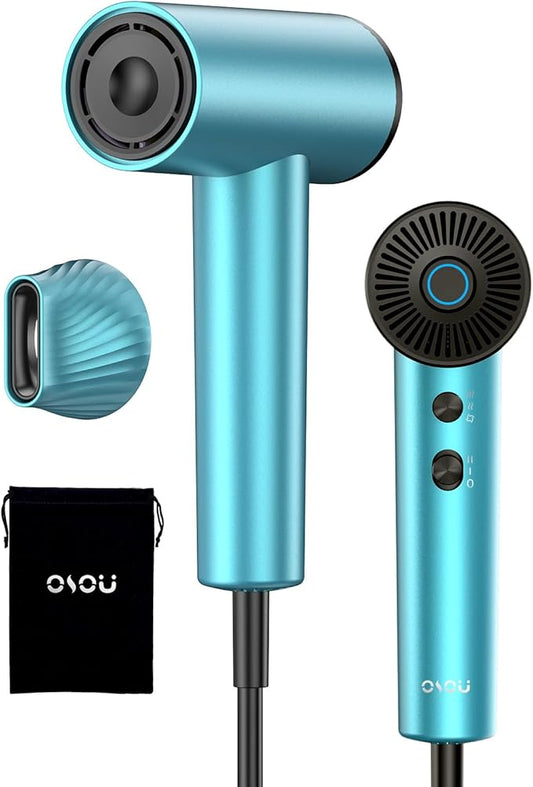 Ionic Hair Dryer, High-Speed Blow Dryer - 150,000 RPM Brushless Motor, 500 Million Negative Ions, Ultra-Light & Small, Smart Temp Control, Quiet Hairdryer for Women, Ideal for Travel, Home