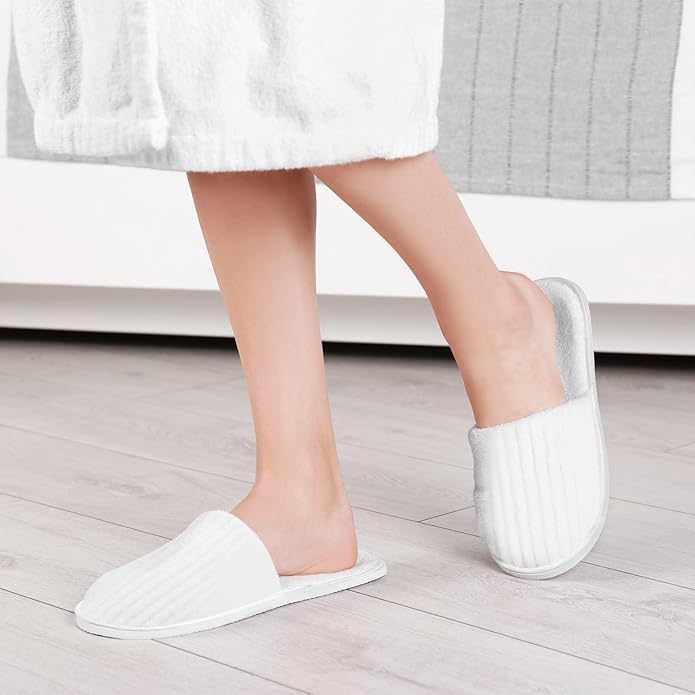 SATINIOR 18 Pairs Disposable Slippers for Guest Bulk Soft Washable House Women Men Slippers Pack for Hotel Spa Travel