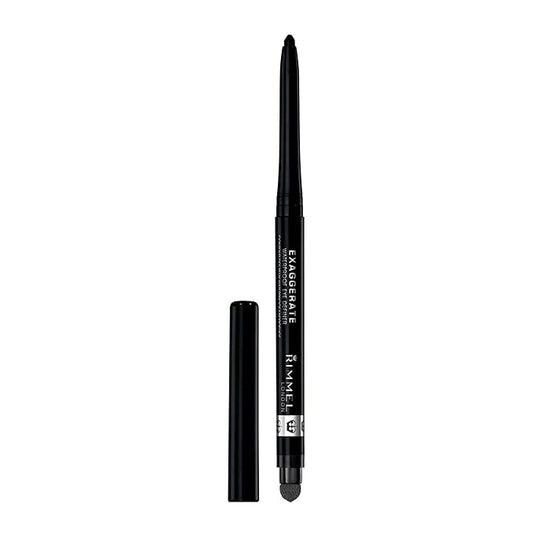 Rimmel London Exaggerate Waterproof Eye Definer Eyeliner, Highly Pigmented, Long-Wearing, Built-In Smudger, 261, Noir, 0.01oz
