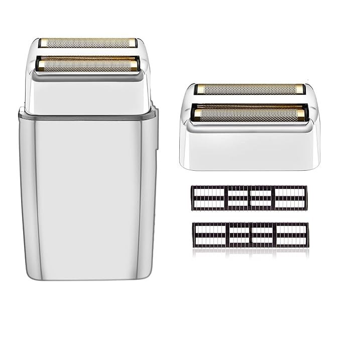 Replacement Foil and Cutter Head Compatible with Babyliss Foil Shaver, Double Foil Shaver Replacement Head, Replacement Head Compatible with Barberology FXFS2 Electric Razors(Silver)