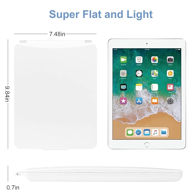 KEDSUM Rechargeable Lighted Makeup Mirror with Cover, LED Travel Mirror with Lights, Compact Vanity Mirror with Touch Screen Dimming, with a Magnification Pocket Spot Mirror