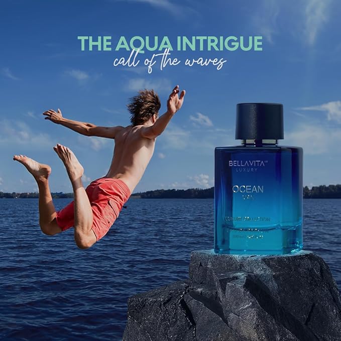 OCEAN Eau De Parfum for Men (3.48 fl. oz.) | Aquatic Perfume for Men | Notes: Aqueous, Fresh, Orchid, Floral | Family: Citrus, Marine, Woody | Vegan & cruelty free