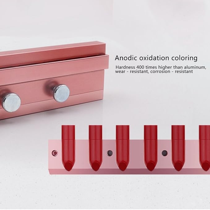 Ymiko 12.1 Dual-Use Lipstick Maker - 6 Cavity Lipstick & Lip Balm Maker, Rose Gold Aluminum Alloy