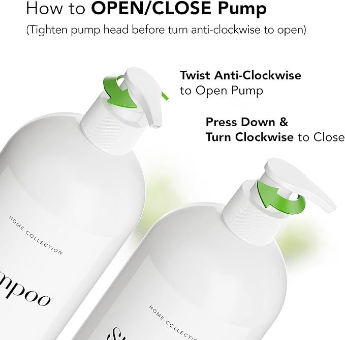 32oz Refillable Shampoo and Conditioner Dispenser Bottles - Set of 3 Empty Shampoo Conditioner Body Wash Dispenser with 8 Waterproof Labels