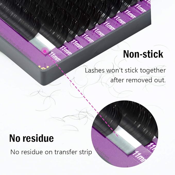 NAGARAKU Eyelash Extensions 0.10 mm C curl 16mm Premium Individual Classic Lashes Soft Natural Matte Black 16 rows Professional Beauty Salon Supplies