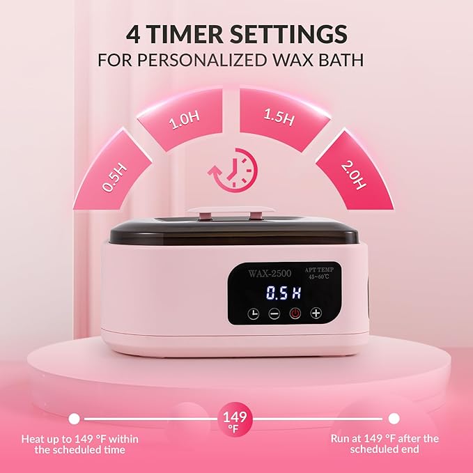 BAOSHISHAN Paraffin Wax Machine For Hand and Feet, 4 Timing Setting Paraffin Wax Machine, 3500ml Hand Wax Paraffin Machine, Paraffin Wax Warmer for Home Spa Moisturizing Arthritis(5 Pack Refills)