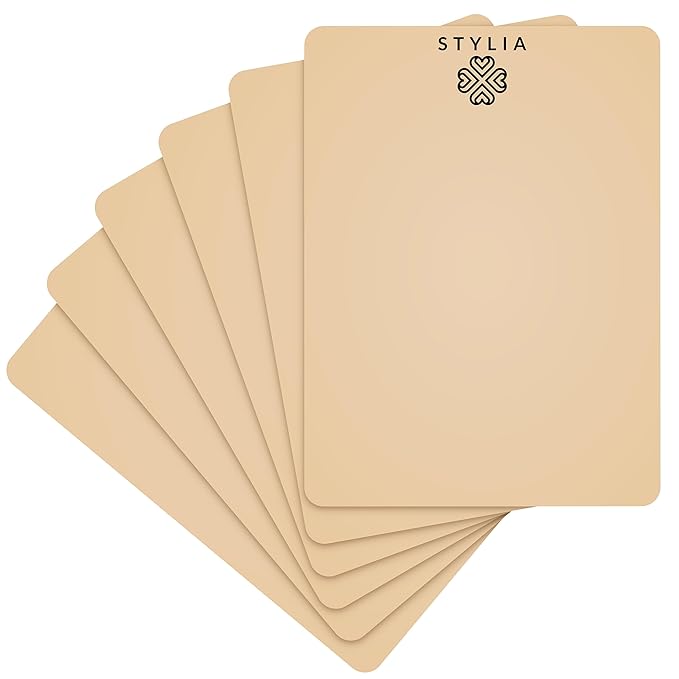 Stylia Microblading Practice Fake Skin Sheet for Eyebrow Tattoo, Fake Skin for Tattoo, Micro Blading Needling, Eye Brow Makeup, Tattoo Skin Practice Kit Supplies (12Pieces- Inkless Blank Double Sided)