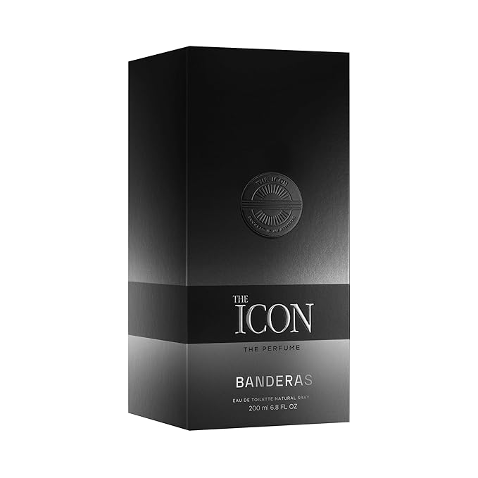 Antonio Banderas Bandera Perfumes - The Icon - Eau de Parfum for Men - Long Lasting - Virile, Elegant, Trendy and Sexy Scent - Wood, Amber, and Sandalwood Notes - Ideal for Special Events - 6.8 Fl Oz