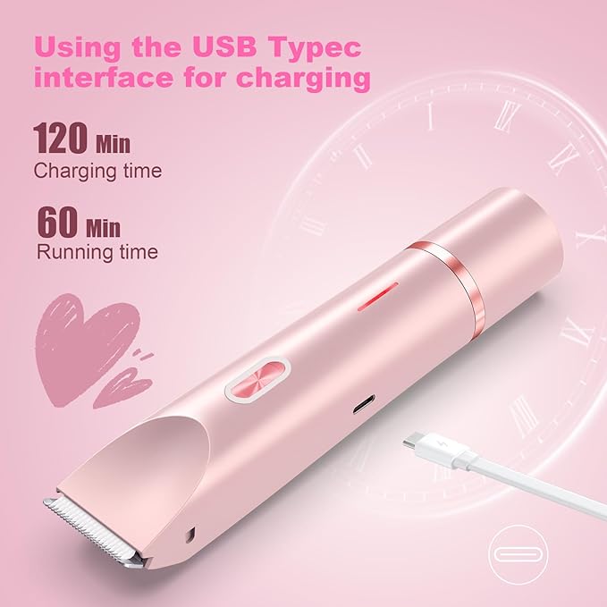 2025 New Glow Aura Bikini Shaver,Glowshave 2-in-1 Women's Body Shaver(Pink)