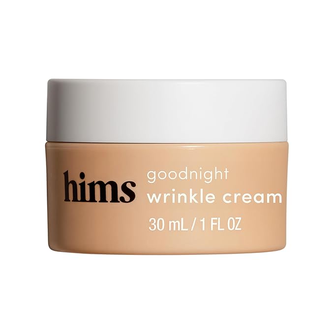 hims Goodnight Wrinkle Cream for Men - Hydrating Men's Face Moisturizer with Hyaluronic Acid, Shea Butter & Caffeine - Reduces Wrinkles While You Sleep - 1 fl oz