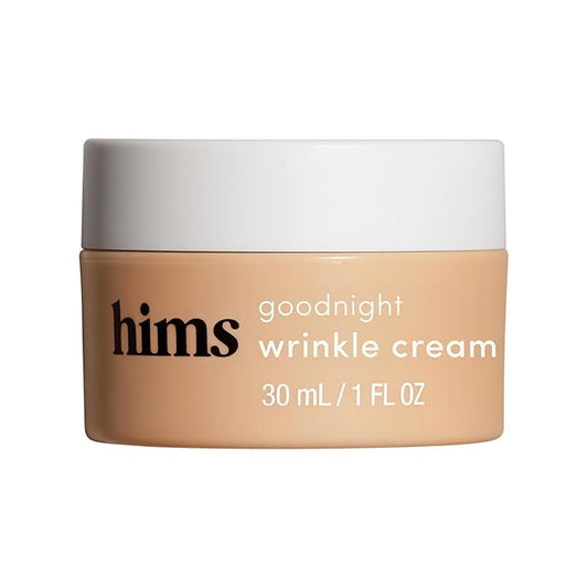 hims Goodnight Wrinkle Cream for Men - Hydrating Men's Face Moisturizer with Hyaluronic Acid, Shea Butter & Caffeine - Reduces Wrinkles While You Sleep - 1 fl oz