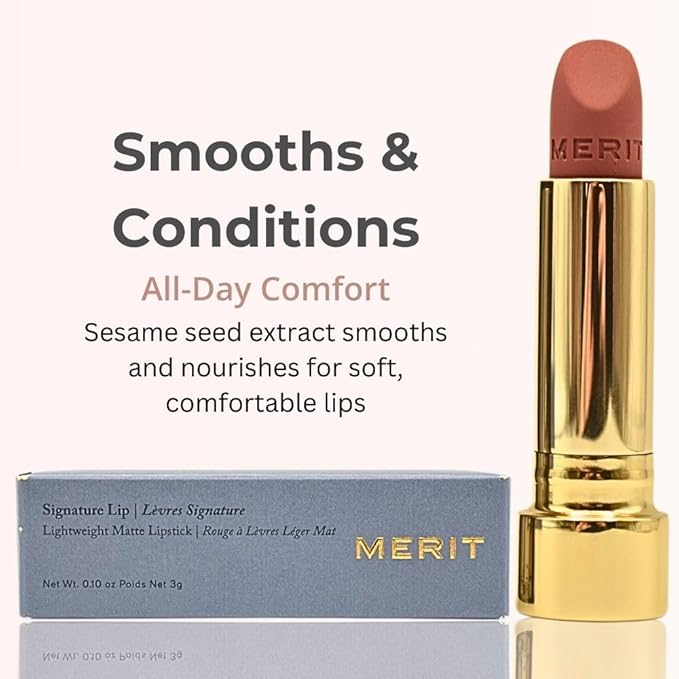 Merit Signature Lip Lightweight Matte Lipstick - 0.10 oz / 3 g (Classic (neutral), standard)
