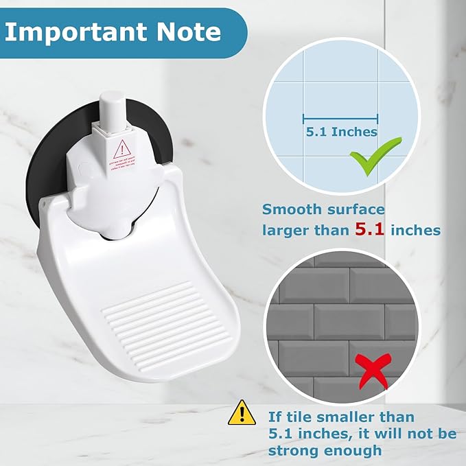 Shower Foot Rest for Shaving Legs with No Drilling Suction Cup, Shower Step for Shaving Legs, Reusable Bathroom Pedal, Pedicure Foot Rest, Shower Shaving Leg Assist, Load Capacity 288 Pounds, White