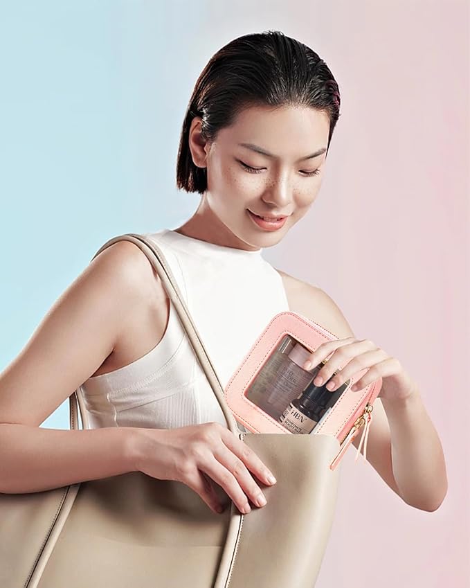 Clear Makeup Bag, Small Makeup Bag TSA Approved Toiletry Bag Cosmetic Travel Bag Cute Makeup Bag Organizer Makeup Case Pouch Car Essentials for Women Men