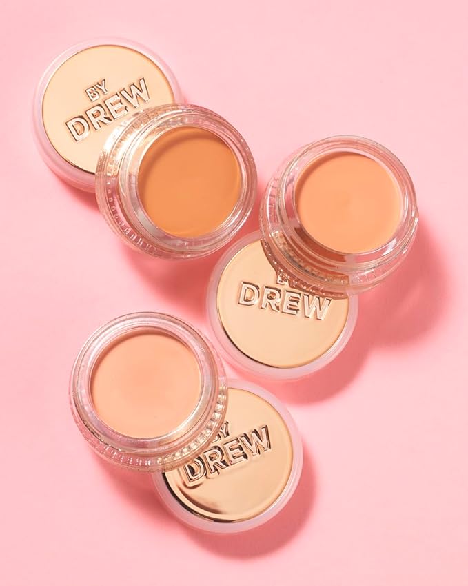 FLOWER Beauty Chill Out Smoothing Color Correcting Cream - Conceals + Brightens Dark Circles - Hydrates + Moisturizes Skin - Makeup Infused With Vitamin E + Jojoba (Medium Peach) (Pack of 2)