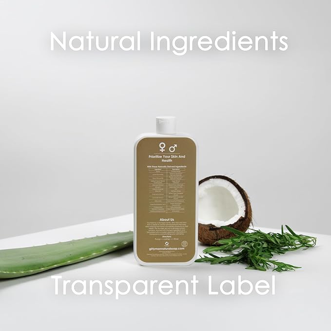 Natural Body Wash - Made with Olive Oil & Aloe Extract, No Artificial Fragrance, PH Balanced, Gentle Formula, Nourishing Ingredients, Family Owned (Unscented)