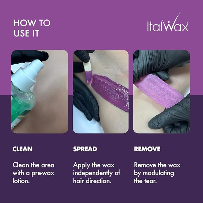 Italwax Plum - 1kg / 2.2lb - Hard wax beads for hair removal - Natural formulation ideal for all skin type - Fruit aroma - Recommended for Bikini Area and Armpits