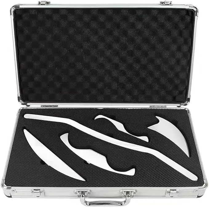 Scar Tissue Muscle Scraper Tool Plantar Fasciitis Scar Tissue Scraper Physical Therapy IASTM Body Massage Gift Set with 5 Pieces