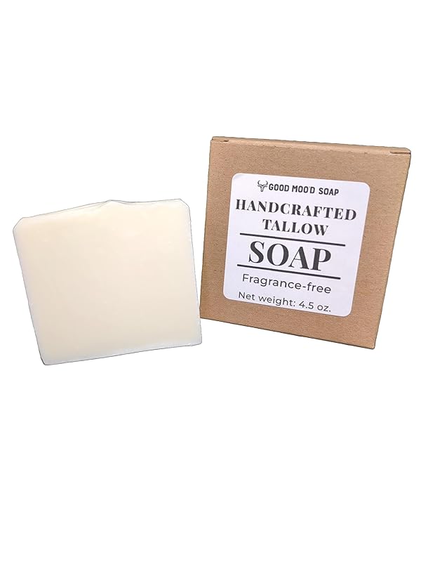 Handmade Grass-Fed Tallow Soap Bars, Fragrance-free, All Natural, perfect for sensitive skin
