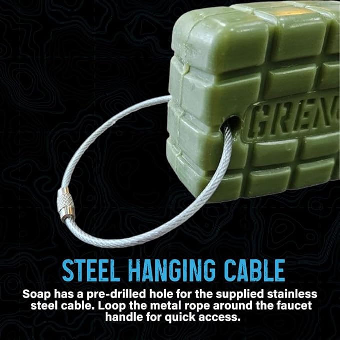 ONE MAN ARMY Napalm Bar Soap for Men by Grenade Grooming, Body and Face Natural Cleanser, Fresh Masculine Scent, Gift for Armed Forces and Military Enthusiasts, American Made