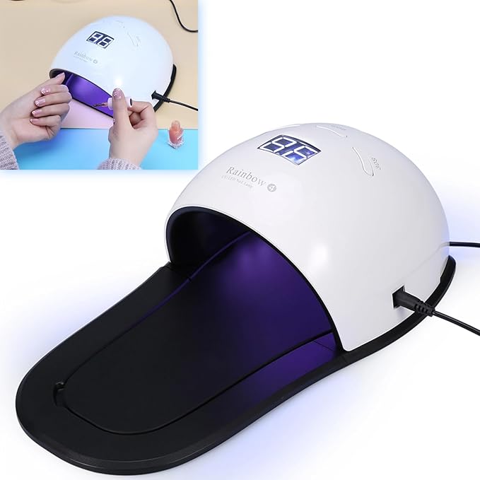 UV Nail Lamp, 48W LED UV Lamp for Nails with Smart Sensor, Slipper Shape Nail Dryer Machine with Double Light Sources, Detachable Gel UV Led Nail Lamp for Home Use(US Plug)