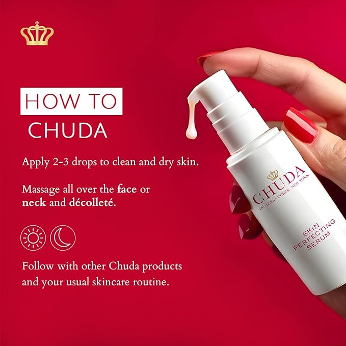Chuda Skin Perfecting Serum - 30ml Hydrating Face Serum with 9.5% Alpha Hydroxy Acid (AHA) and Remedea Compound, Made in USA, Skin Renewal Glow, Daily Anti Wrinkle Anti-Aging Glowing