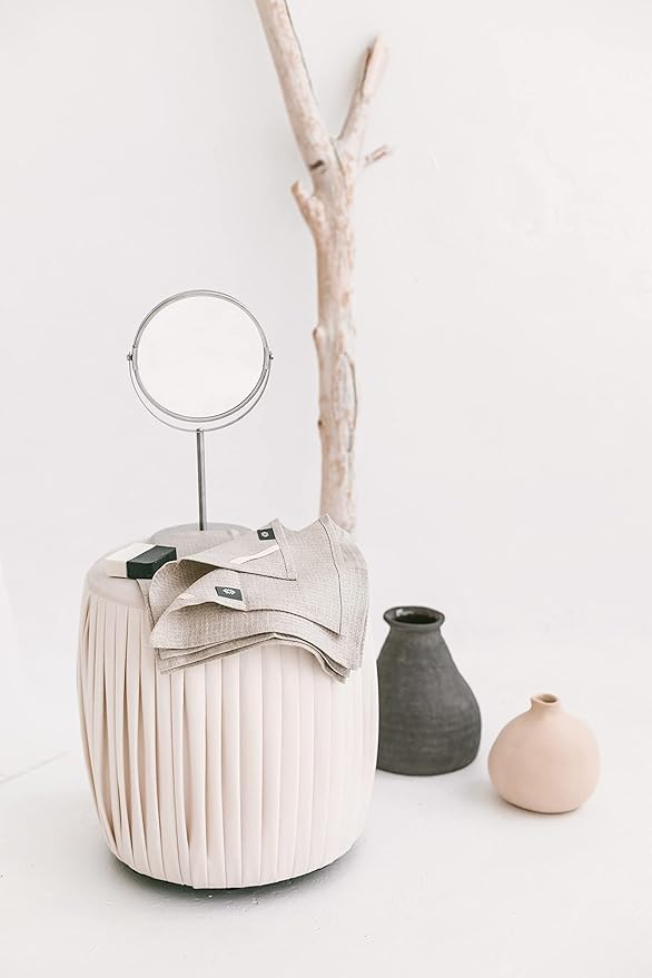 Waffle Washcloths for Bathroom - Pure 100% Flax Linen Washcloths 4-Pack 10x10 inch Linen Face Cloths - Waffle Weave Cleaning Cloths, Exfoliating Face Towel for Women