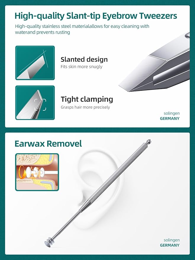 MR.GREEN Nail Clippers, 5PCS Nail Clipper Set with Fingernail Clippers,Ear Pick,Glass Nail File,Tweezers, Professional Manicure Set for Men and Women, Nail Cutter with Leather Case (Purple)