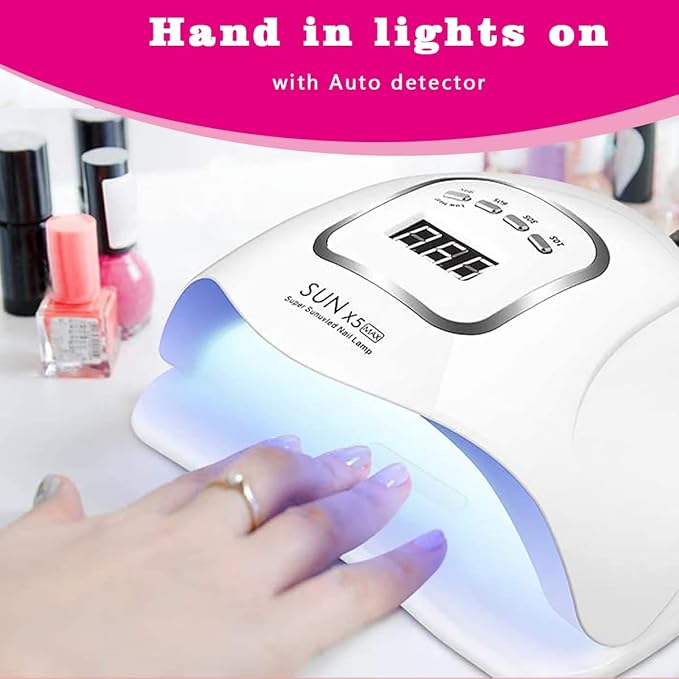 150W UV LED Nail Lamp for Gel Polish - Fast Curing, 4 Timers, Professional Nail Art Tool, Available in White and Pink