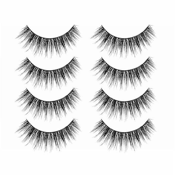 Ardell False Eyelashes Double Up 207 - Twice the Volume, Round Lash Style, Reusable Lashes, 4 Pairs, 1 Pack