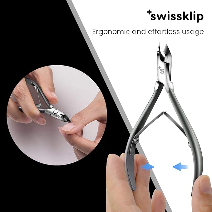 Swissklip Cuticle Trimmer I Best Cuticle Remover I Cuticle Nippers, Cuticle Cutter, Cuticle Scissors I Nail Nipper used along with Cuticle Pusher Tool, Cuticle Clippers, Nail Cuticle Trimmer ((2))