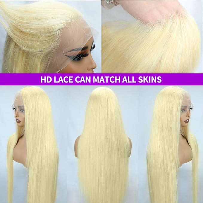 613 13x6 Lace Front Wig Human Hair 200 Density Blonde Lace Front Wigs Human Hair Straight 613 Wig Human Hair Pre Plucked 13x6 HD Lace Frontal Wigs Human Hair For Women 22 Inch
