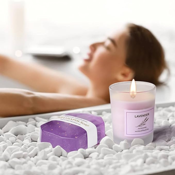 Birthday Gifts for Women, Lavender Bath Relaxing Spa Gift Set Basket Box, Women Birthday Unique Gift Ideas, Christmas Gifts for Women Mom Wife Girlfriend Daughter Friend Womens Gifts