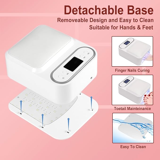 UV LED Nail Lamp with Arm Rest Pillow,Professional UV Nail Dryer Light for Gel Nails/Acrylics,Fast Curing Gel Polish Lamp 48 Beads 3 Timers Smart Sensor,Nail Art Drying Tools for Fingernail Toenail