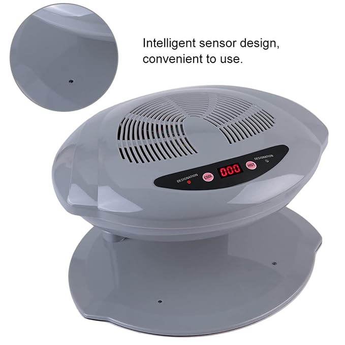 Air Nail Dryer, 2 in 1 Hot and Cold Air Nail Fan Blow Dryer for Regular Nail Polish, Automatic Sensor Manicure Drying Nail Dryer for Home and Salon Use, Grey