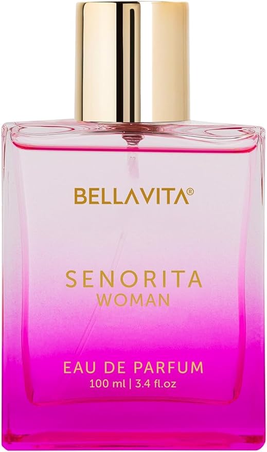 BellaVita Luxury SENORITA Perfume for Women (3.4 fl.oz) | Floral & Fruity Vanilla Perfume Fragrance with Pomegranate, Mint & Musk | Perfume for Womens Gift | Vegan & Cruelty-Free Womens Perfume