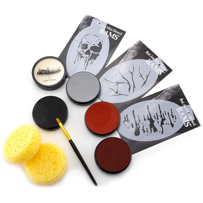 Graftobian Makeup ProPaint Face & Body Paint - Death's Door 5 Color Set 5oz - Halloween & Costume Makeup for Adults - Body & Face Paint